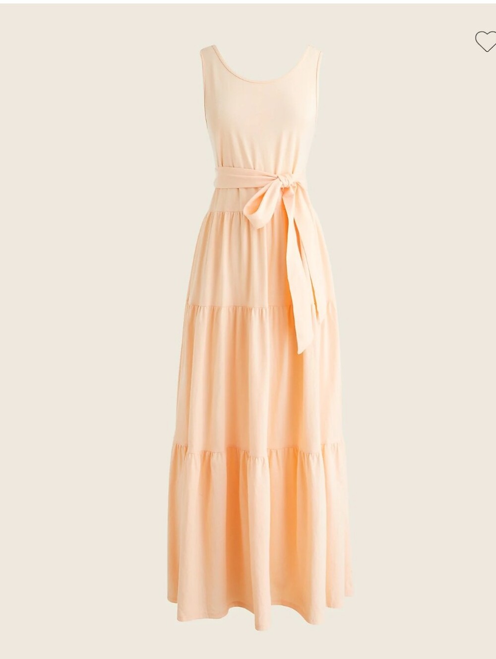 NEW  J.Crew Broken-in Jersey Tiered Maxi Dress Small Misty Apricot